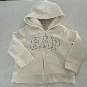 GAP Cream Hoodie with Sherpa Lining